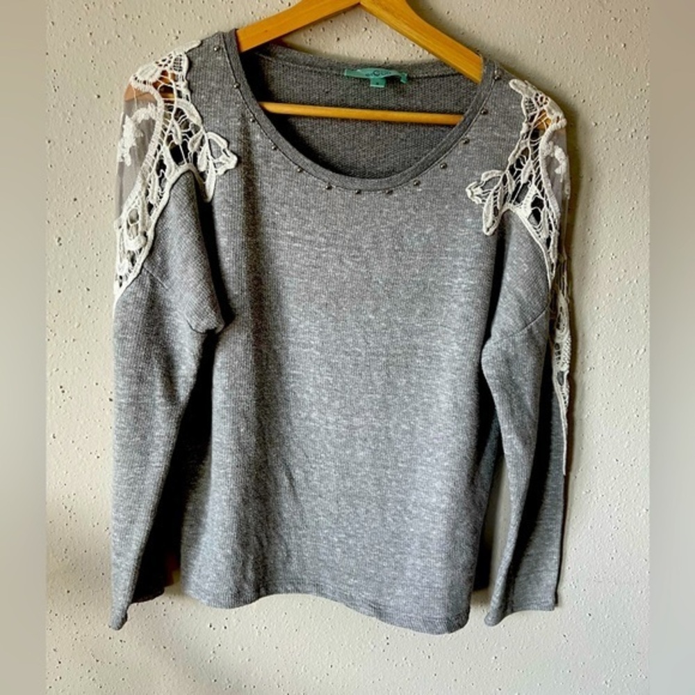 Grey Sweater Lace